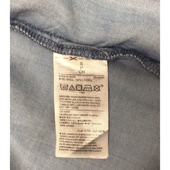 Old Navy Pintuck Chambray Tunic Dress Sz Small Knee Length - Picture 6 of 11